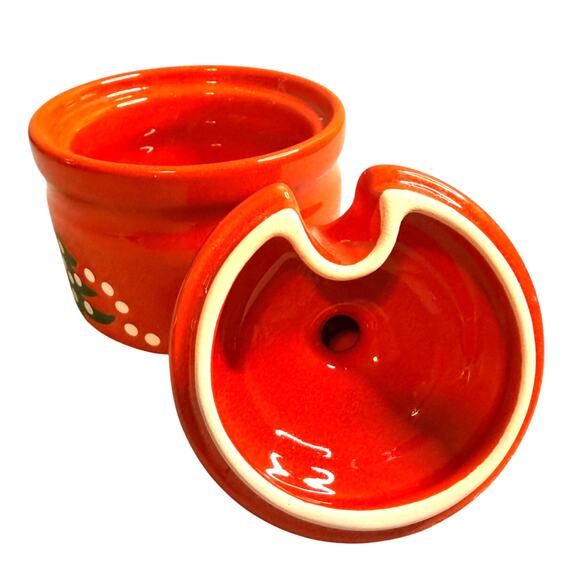 Vintage Waechtersbach Red Christmas Tree Lidded Sugar Bowl Made in W Germany - Picture 8 of 8